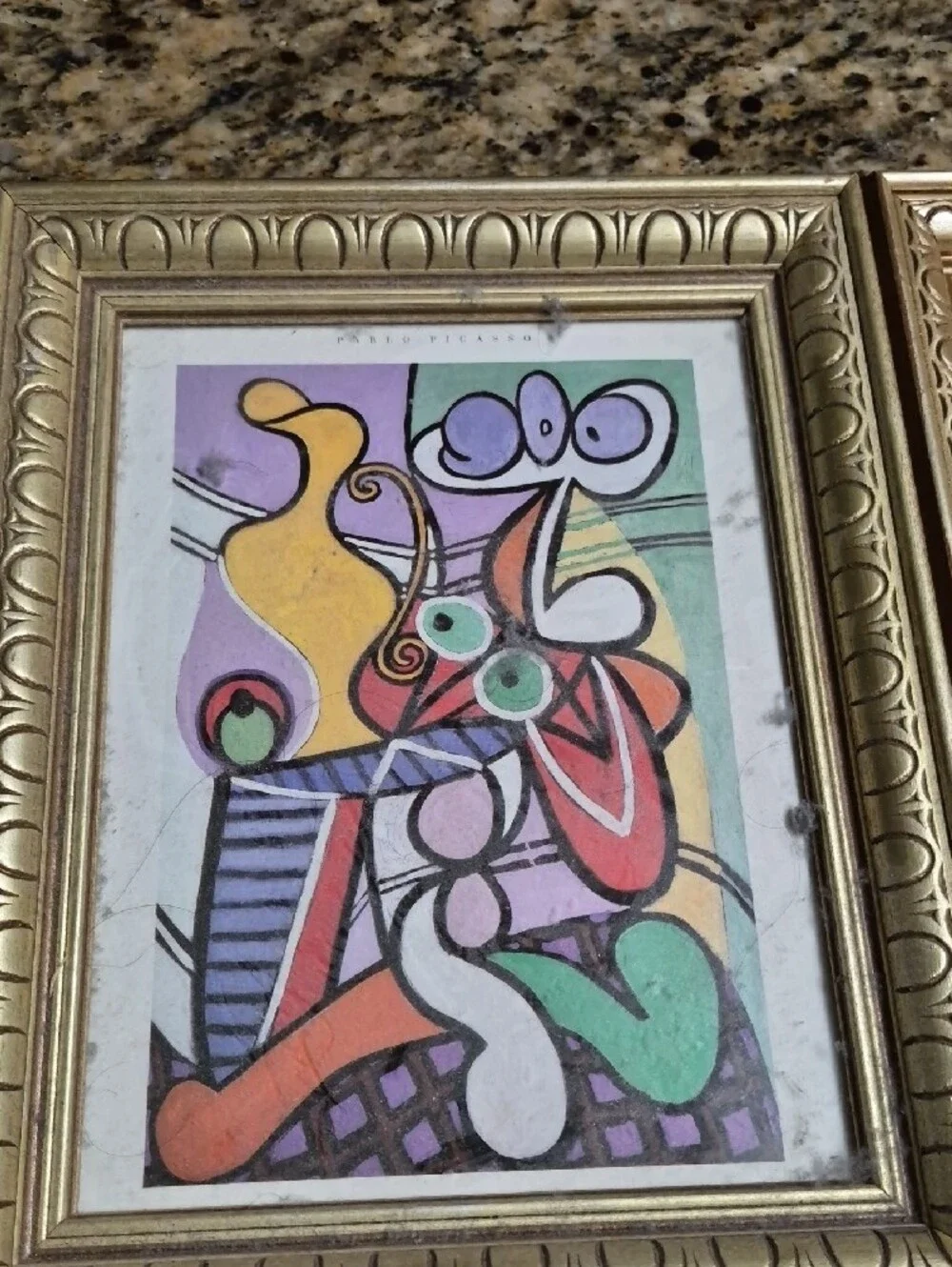 Pier 1 Pair Of Picasso  - Gold Frames, Multicolor Prints